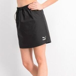 Puma Womens Skirt Black XS Classics Woven Drawstring New